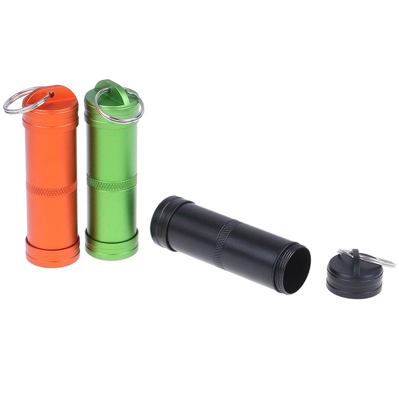 1Pc Mini Waterproof Capsule Seal Bottle Outdoor Edc Survival Pill Box Tank Case