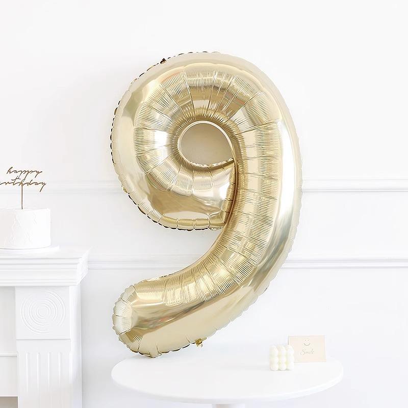 40-Inch Platinum Digital Balloon Props Girl Baby Year-Old Ceremony Sense Photo Background Arrangement