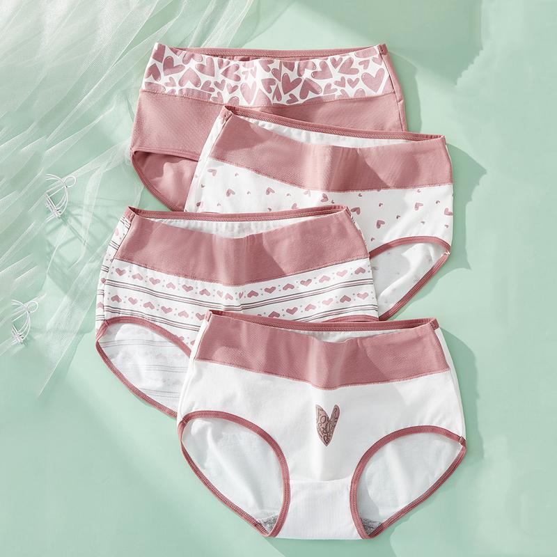 4 шт., размер M-5XL, хлопковые трусики с высокой талией, женское нижнее белье, трусы для девочек, дышащее женское белье