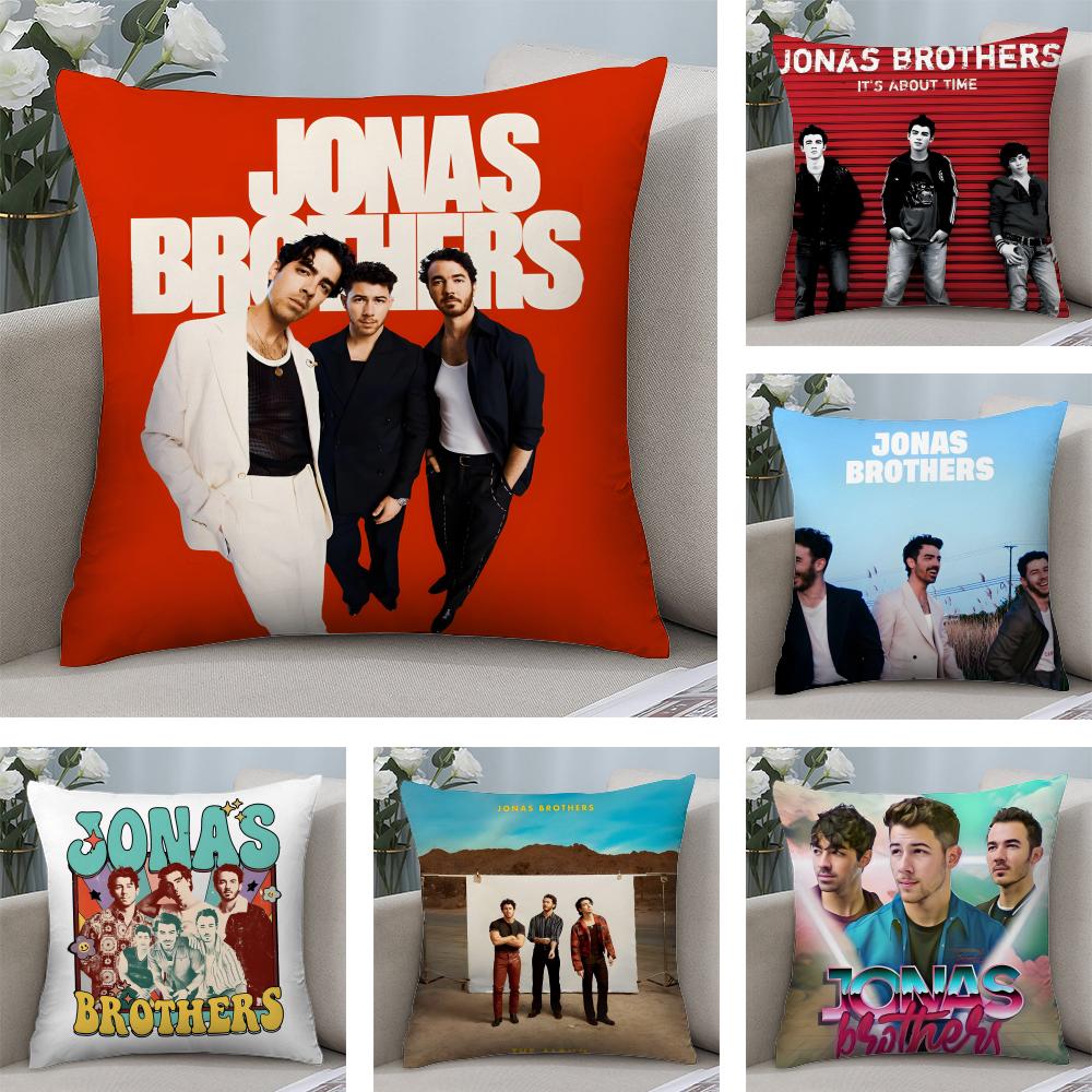 JJonas BrothersS Band Cushion Cover Plush Fabric Soft DoubleSided Printed Sofa Warm Winter Home Child Gift Pillow Case