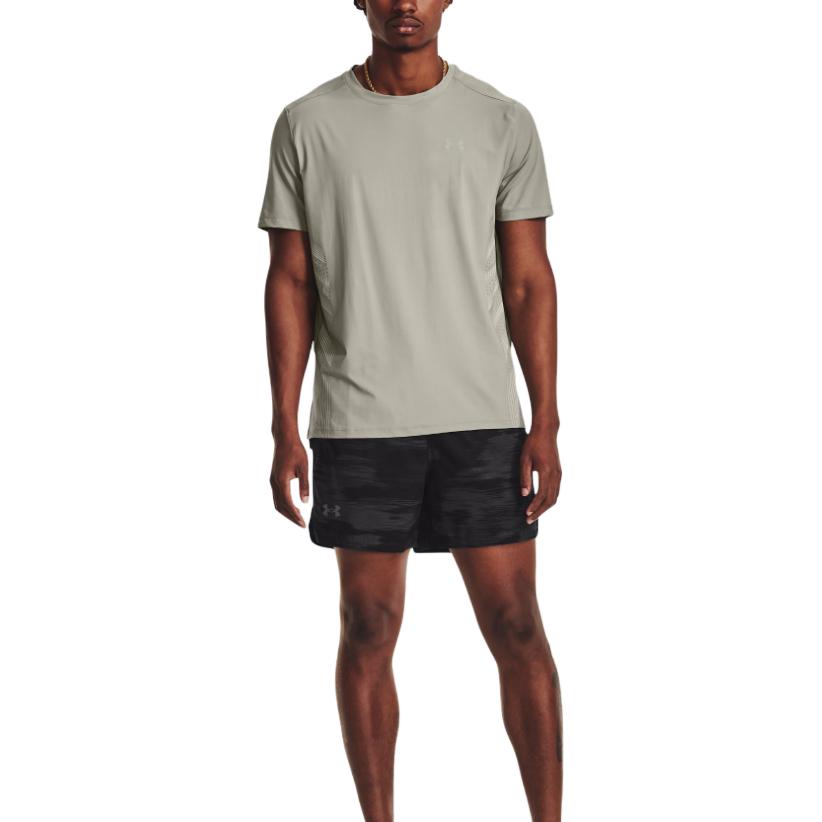 Under Armour Iso Chill T Shirts Men's Gray Green Crew Neck Moderate Straight Fit 1376518-504
