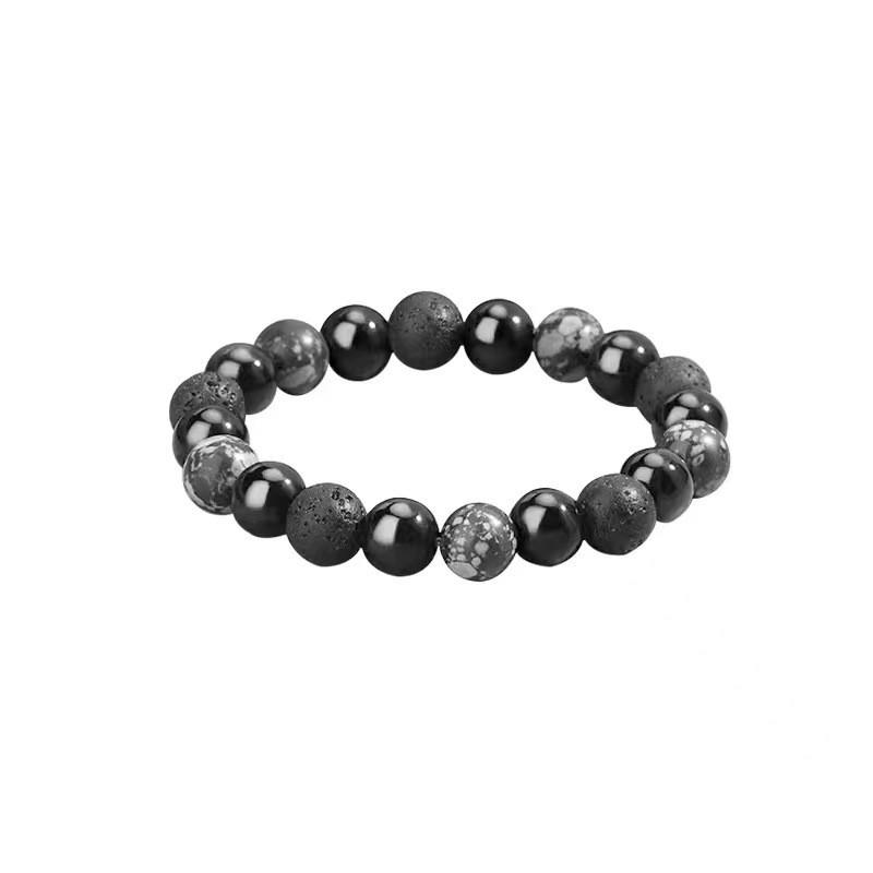 Obsidian Beaded Unique Bracelet Lightweight Handcrafted Jewelry For Men And Women