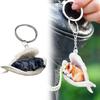 Black Hanging Labrador Ornament Keychain Cute Sleeping Angel Dog Pendant Gift
