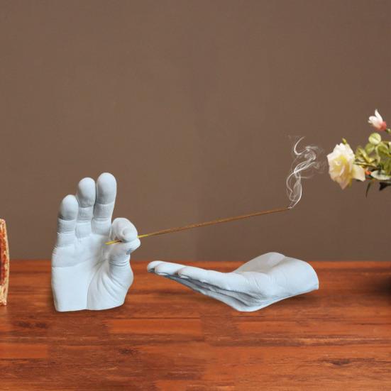 Hand Incense Stick Holder Ash Catcher Resin Gesture Incense Burner Home Office Meditation Yoga Relaxation Home Office Decoration Ornament