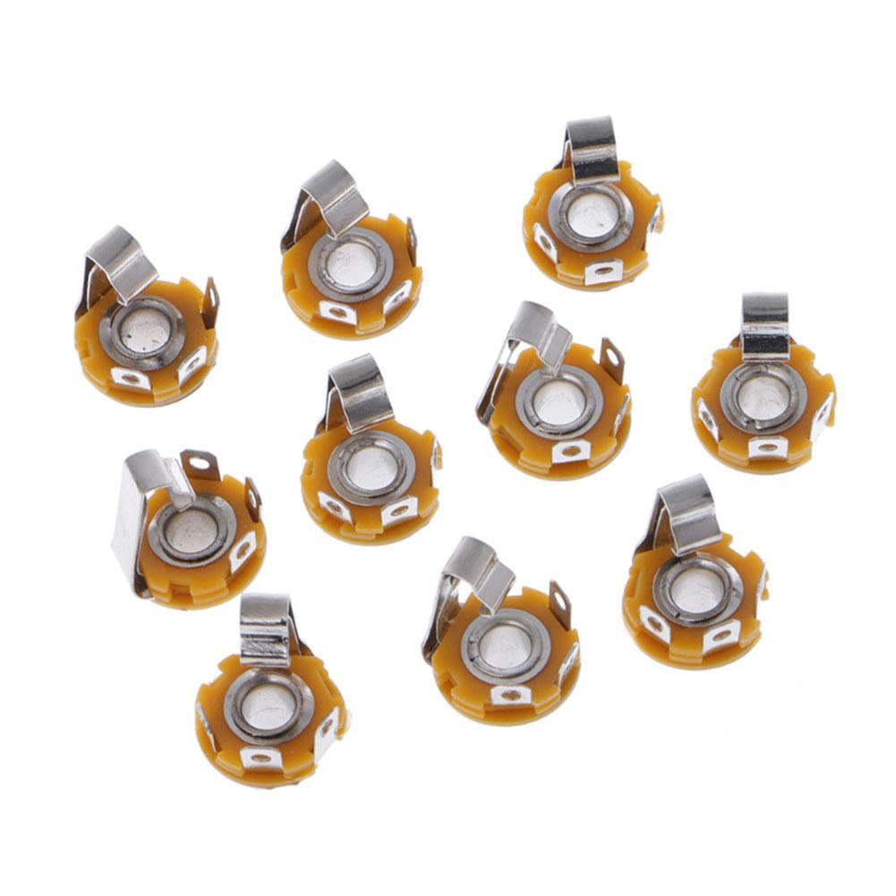 10Pcs 6.35mm / 6.5mm Plug Jack Audio Female Connector TS Panel Mono Panel Chassis Type Mount S Y9R2