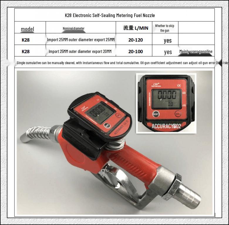 Electronic Auto-Cut Fuel Nozzle: Self-Sealing, Adjustable for Diesel/Gasoline