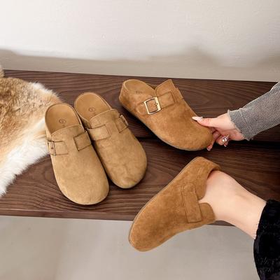 Мода Новый Стиль Классическая Мода Женские Замшевые Мюли Шлепанцы Сабо Пробковая Стелька Сандалии с Поддержкой Свода Стопы Уличные Пляжные Слайды Домашняя Обувь