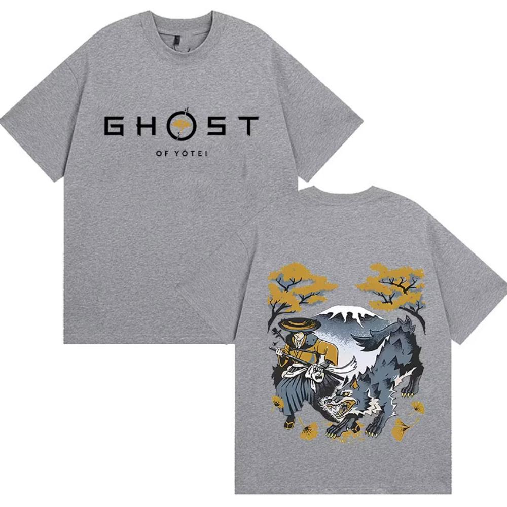 Japanese Game Ghost of Yotei Graphic T Shirt Men Women Fashion Harajuku Clothing T-shirt Casual High Quality Male Cotton T Shirt