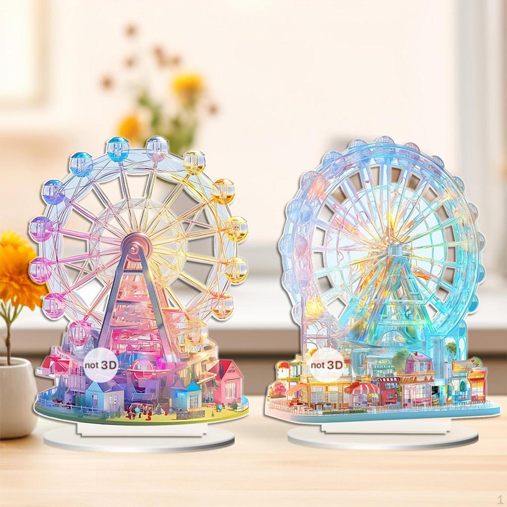 2D Плоский Акриловый Рисунок Колеса Обозрения Настольный Знак 7,8 дюймов Высокий Настольный Орнамент Легкий