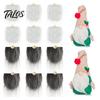 Gnome Beard Set 12Pcs And Nose Kit, DIY Christmas Craft Supplies with Reusable Polyester Fur Plush Beards Wooden Ball Noses for Doll Making,