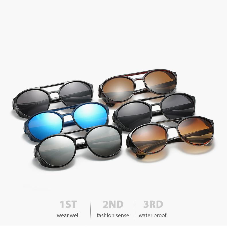 Солнцезащитные очки в стиле стимпанк, женские и мужские винтажные очки, круглые очки, модные солнцезащитные очки в стиле стимпанк в стиле ретро