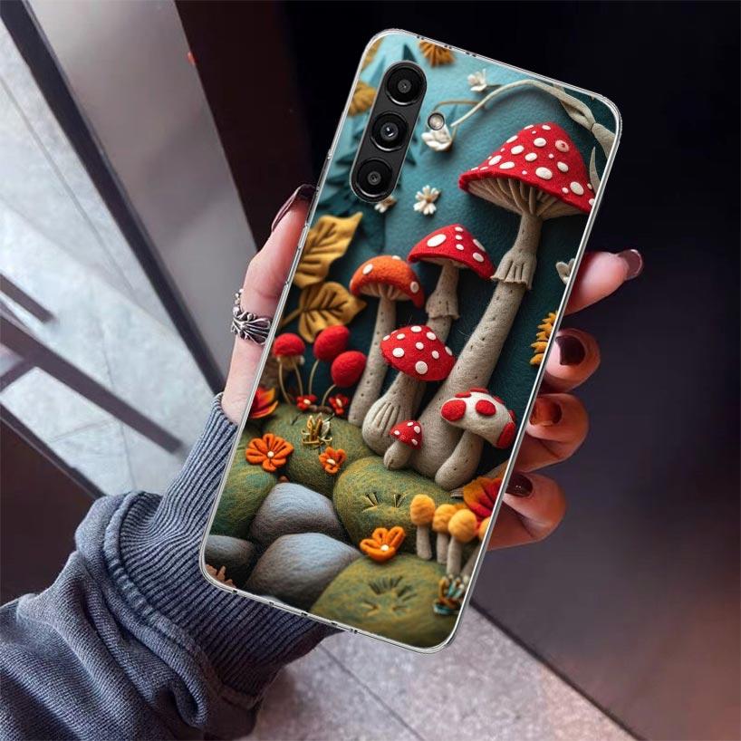 Colorful Mushroom Phone Case For Samsung Galaxy A17 A16 A15 A14 A13 A57 A56 A55 A54 A53 A37 A36 A35 A34 A33 A26 A25 A24 A23 Gala