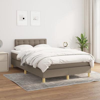 Vidaxl Континентальная кровать с матрасом, цвет тауп, ткань, 120x200 см