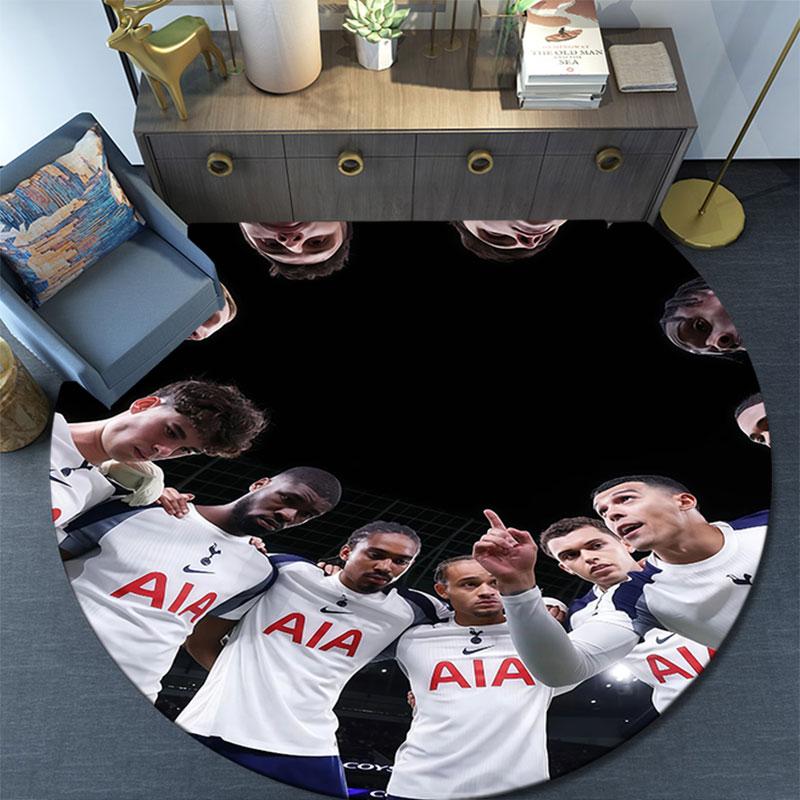 Tottenham Hotspur Player pattern round rug,Carpet Rug for Living Room Bedroom Playroom ,Non-slip Floor Mat,Holiday Gifts and Birthday Gifts.