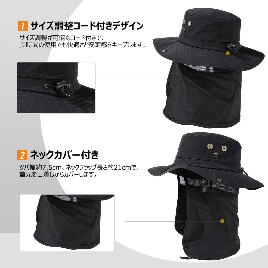 Comhats Сафари Складная Шляпа Буни для Приключений с Сетчатой Защитой Шеи и Широкими Полями для Идеальной Защиты от УФ-лучей, Идеально Подходит для Активного Отдыха, такого как и Пеший Туризм Размеры Мужская Шляпа, Капюшон,