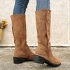 2024 Новая модная обувь женские сапоги осенние замшевые однотонные с острым носком среднего размера черные сапоги Botas De Mujer