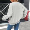 2025 New Autumn and Winter New Round Neck Contrasting Edge Loose Pullover Sweatshirt Women's Casual Loose