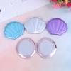 Sea Shell Shape Compact Cosmetic Mirror Pu Leather Double Sided Makeup Magnifier