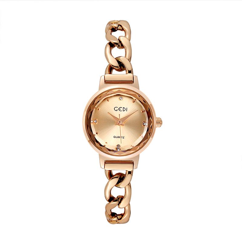 Gedi Fashion Градиентный циферблат Женские джинсовые часы-цепочка Водонепроницаемые кварцевые часы