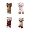 3 In 1 Hat Scarf Gloves Set Bear Ear Decor Thickened Plush Winter Hat