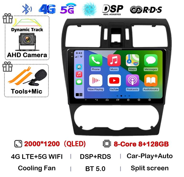 Android 14 Carplay Для Subaru Forester 4 SJ XV 2012 2013 2014 2015 Автомагнитола Мультимедийный проигрыватель GPS Стерео Камера 360 Головное устройство