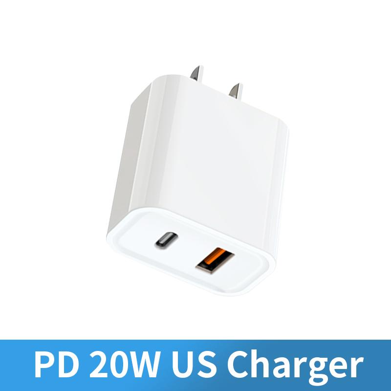 Charger PD 20W Fast Charging USB A Type-c Ports Plug Charging Adapter Suitable for All Smartphones of Samsung Huawei Xiaomi Redmi
