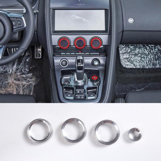 Silver Interior Air Condition Volume Knob Ring Cap For Jaguar F-TYPE 2013-