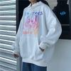Женская летняя толстовка Kawaii в стиле панк, 2022, корейский и японский стиль Харадзюку, свободный пуловер с длинными рукавами и принтом аниме, одежда