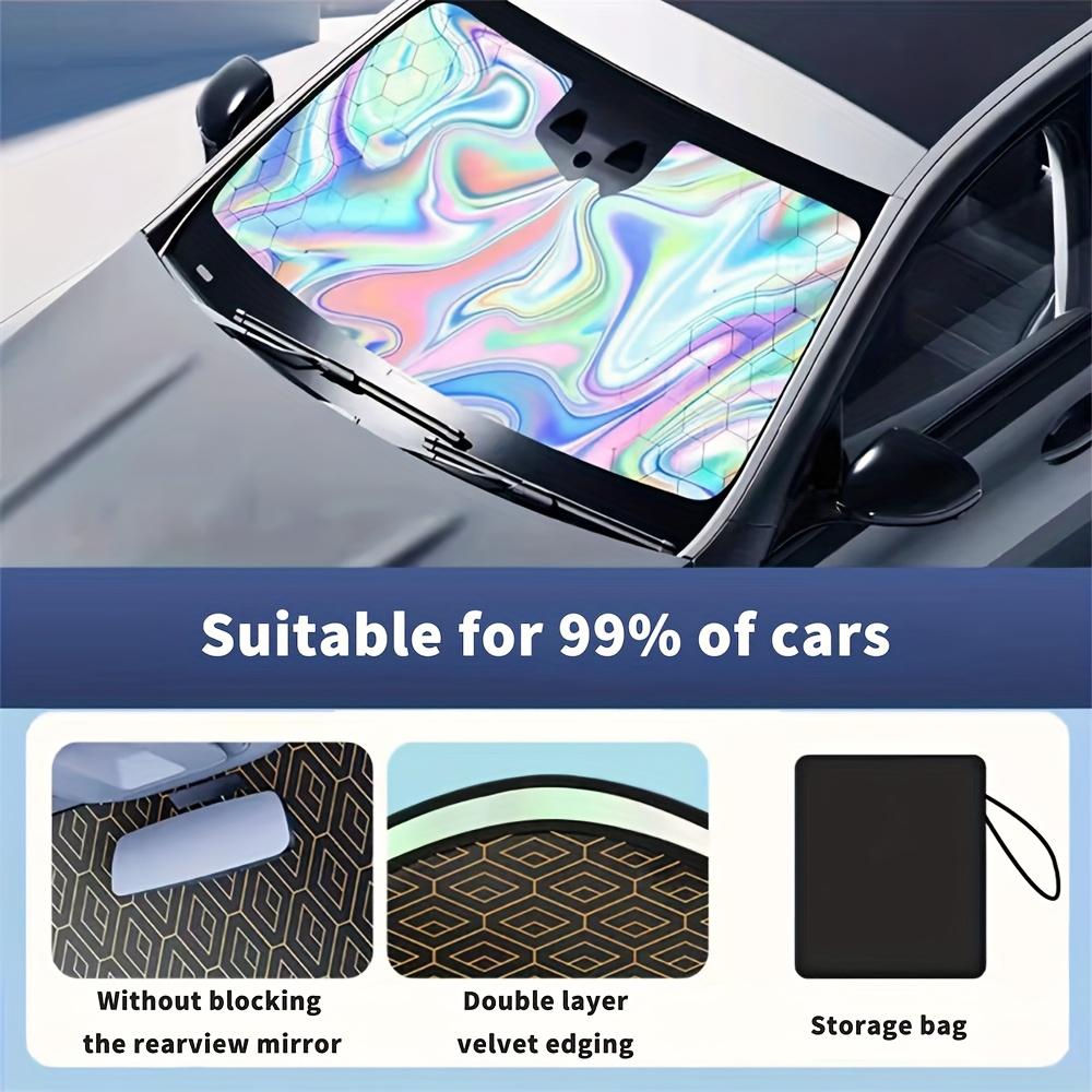 Car Windshield Laser Sunshade UPF 100 Plus UV Protection Foldable Front Window Sun Visor for SUV and MPV