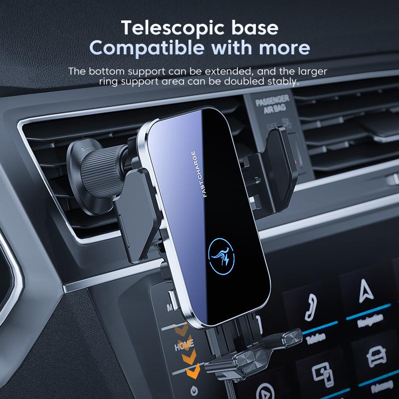 Автомобильное беспроводное зарядное устройство для телефона для быстрой зарядки, автоматически зажимной держатель для телефона для автомобиля для iPhone Samsung Android