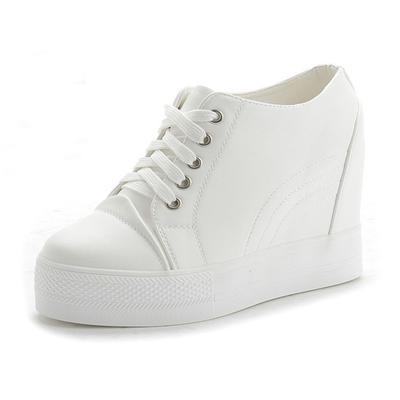 2024 Весна Лето Плоская Платформа Туфли Женские Модные Кроссовки 11 см Увеличивающие Рост Туфли Женские Брендовые Черные Белые Туфли D059