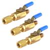 Pack of 3 Air Conditioning Refrigerant Ball Valve Kits Shut-off Valves Brass Material Repair Part for Multifuntion Use