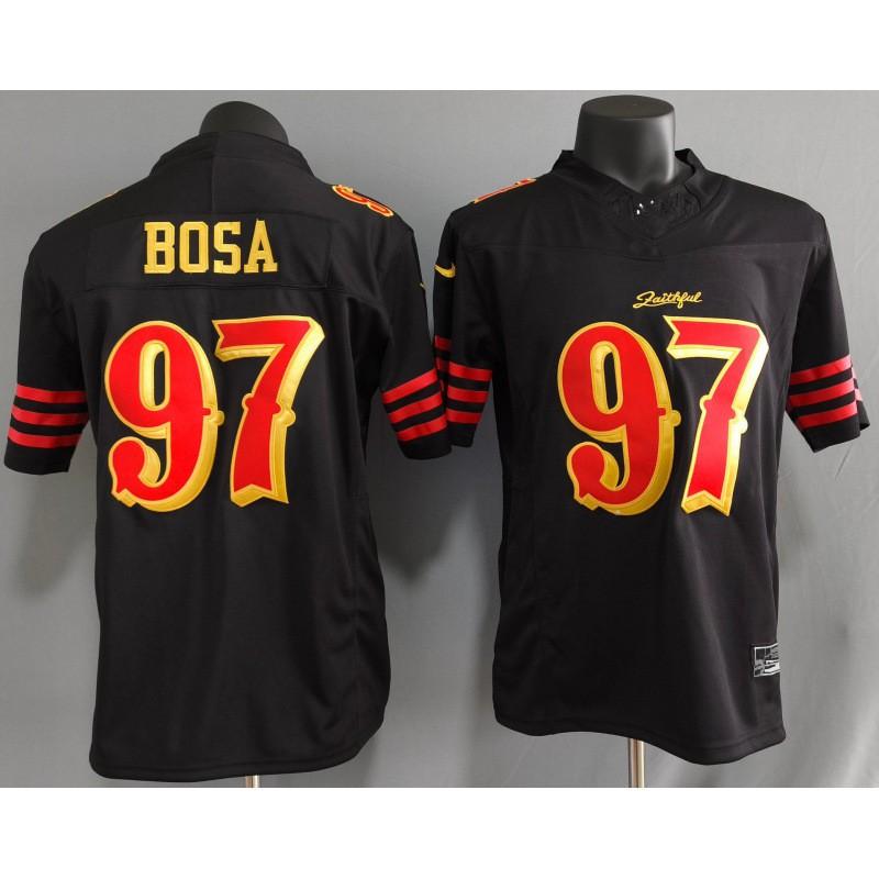 San Francisco 49ers 97 Bosa Mens Football Jersey 25 Styles Black Sportswear