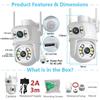 New EU 8MP 4K WIFI IP Camera PTZ Dual Lens with Dual Screen Ai Human Detect Night Vision Outdoor Wifi Surveillance Camera ICsee CCTV Video