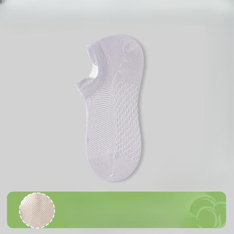 Женские носки без косточек, Сетчатые дышащие однотонные носки-лодочки, Антибактериальные и дезодорирующие носки из гребенного хлопка короткой длины, с защитой от соскальзывания на пятке