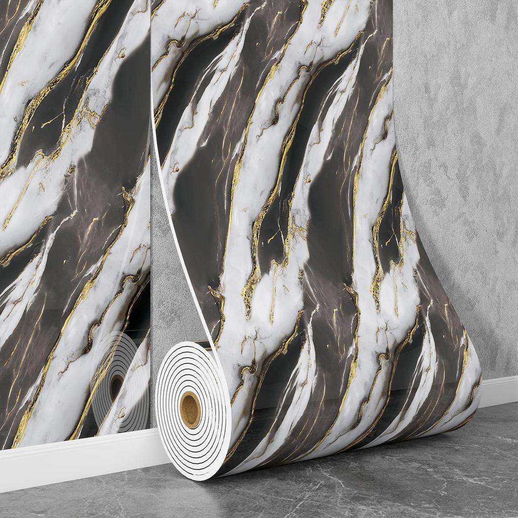 Самоклеящаяся водостойкая настенная наклейка под мрамор для ванной комнаты, гостиной, кухни и ТВ-зоны.