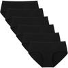 INNERSY Regular Size Women's Low-Rise Panties, 6-Pack, Cotton, Breathable, Comfortable, M-4L (Black, M)