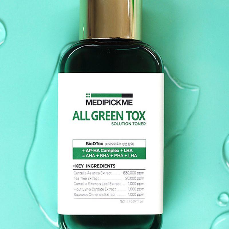 Medipickme Тонер-пилинг All Green Tox Solution 150мл