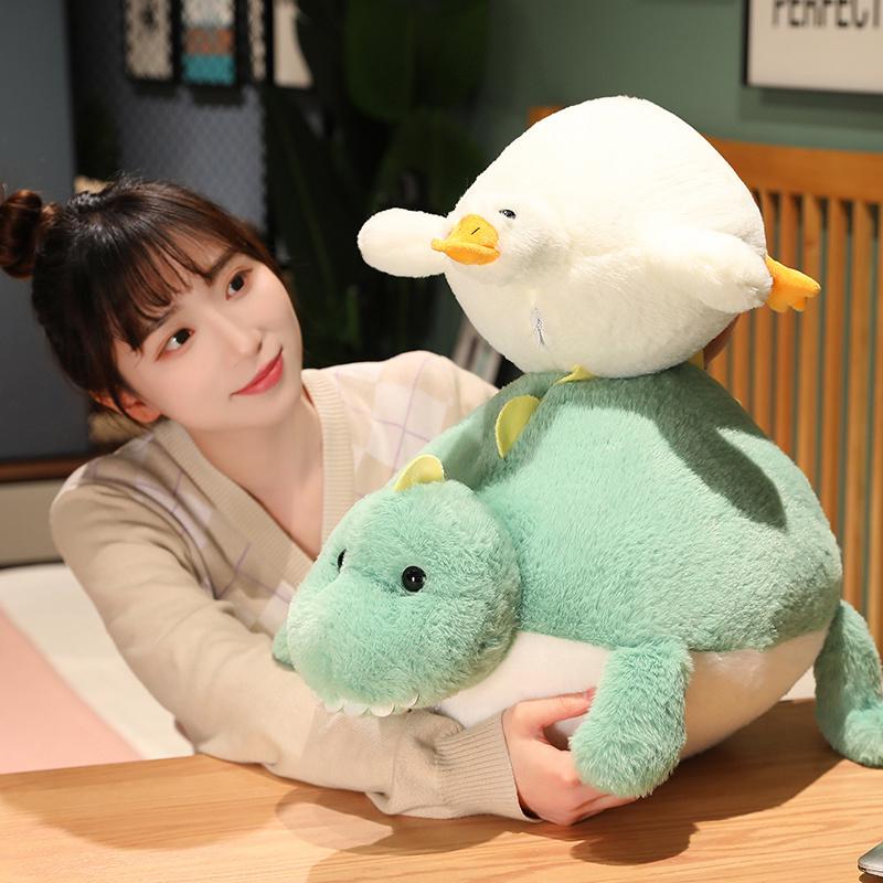 1 шт. плюшевая игрушка в виде пухлого динозавра Kawaii, мягкая плюшевая белая кукла-гусь, милая подушка в виде животного, домашний декор, подарок для друзей, детей и девочек