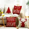 New Christmas Cartoon Pillow Cover Sofa Bedside Linen Printed Gift Square Cushion Cover
