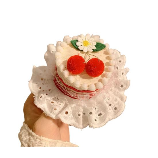 Soft Fabric Velvet Headband Birthday Series Cake Decor Bright Color Hair Hoop Hand-Crafted Hair Accessory