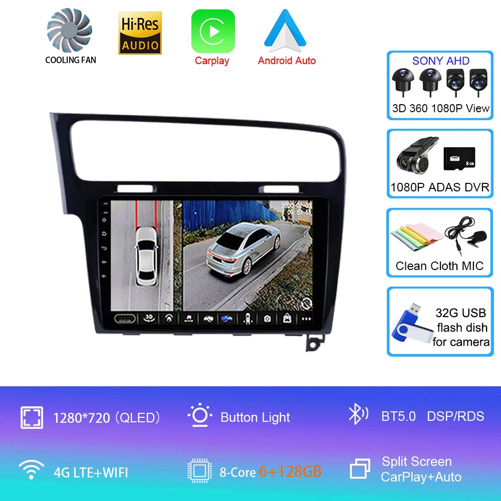 Android 14 Автомобильное радио для Volkswagen Golf 7 2012 - 2020 Мультимедийный видеоплеер Навигация стерео GPS Нет 2din 2 din dvd