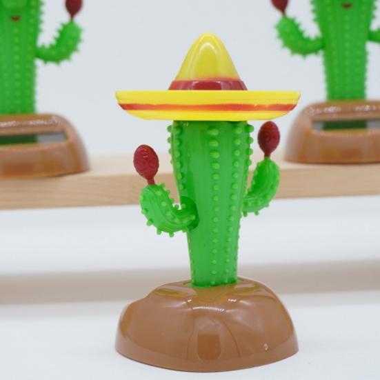 Solar Cactus Swinging Figure, Solar Powered Dance Plant for Car Dashboard Desk Shelf, Funny Bouncing Bouncing Toy for Home Office Living Room
