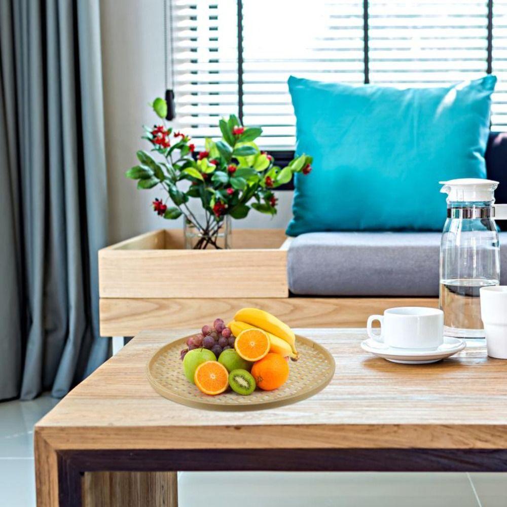 Hole Circular Fruit Fried Food Dim Sum Handicraft Storage Basket Food Tray Bamboo Sieve Dustpan