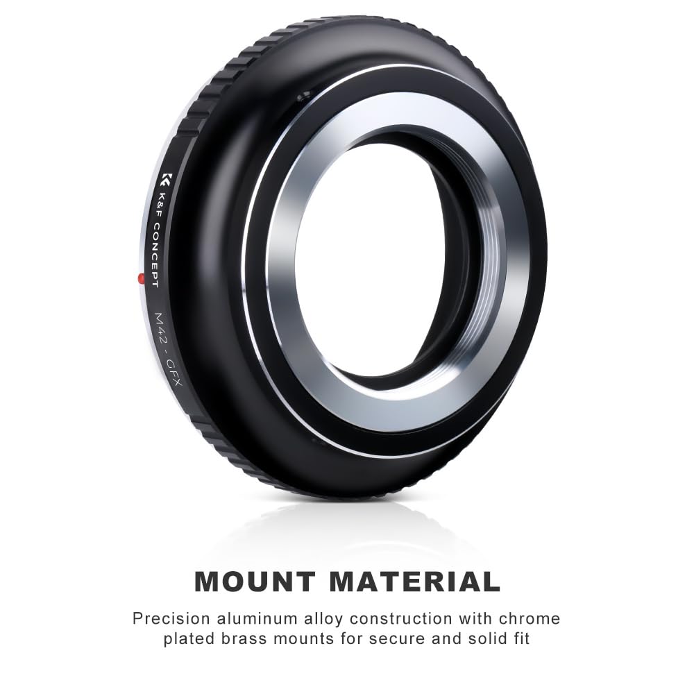 Адаптер байонета M42 CONCEPT для Fujifilm GFX Этот адаптер для объективов M42 позволяет устанавливать ваши камеры Fujifilm на бесконечность Доступен на