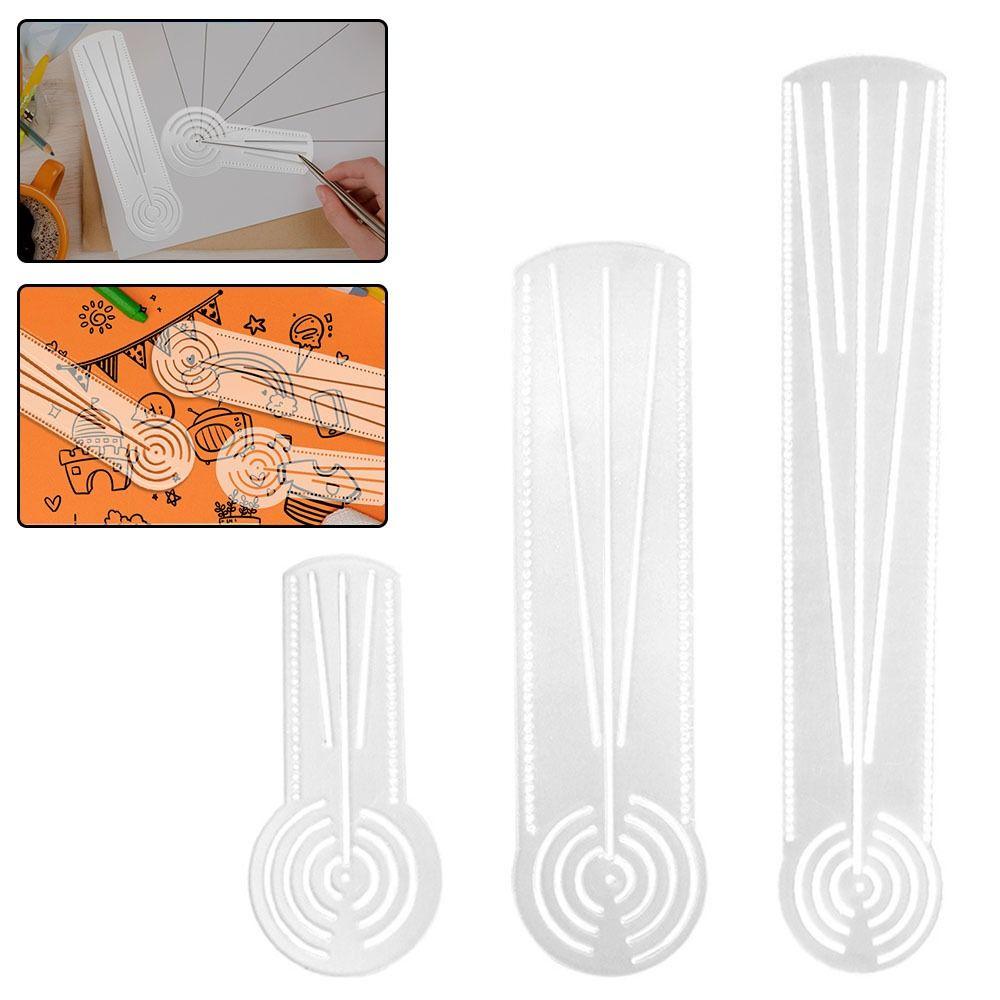 Multifunctional Drawing Ruler Transparent Geometry Pattern Ruler Durable Mandala Drawing Template