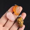 1Pc Halloween Skull Gemstone Pendant, Reiki Healing Crystal Pendants Natural Stone Scary Ghost Face Charms for Jewelry Making DIY Necklace Accessories