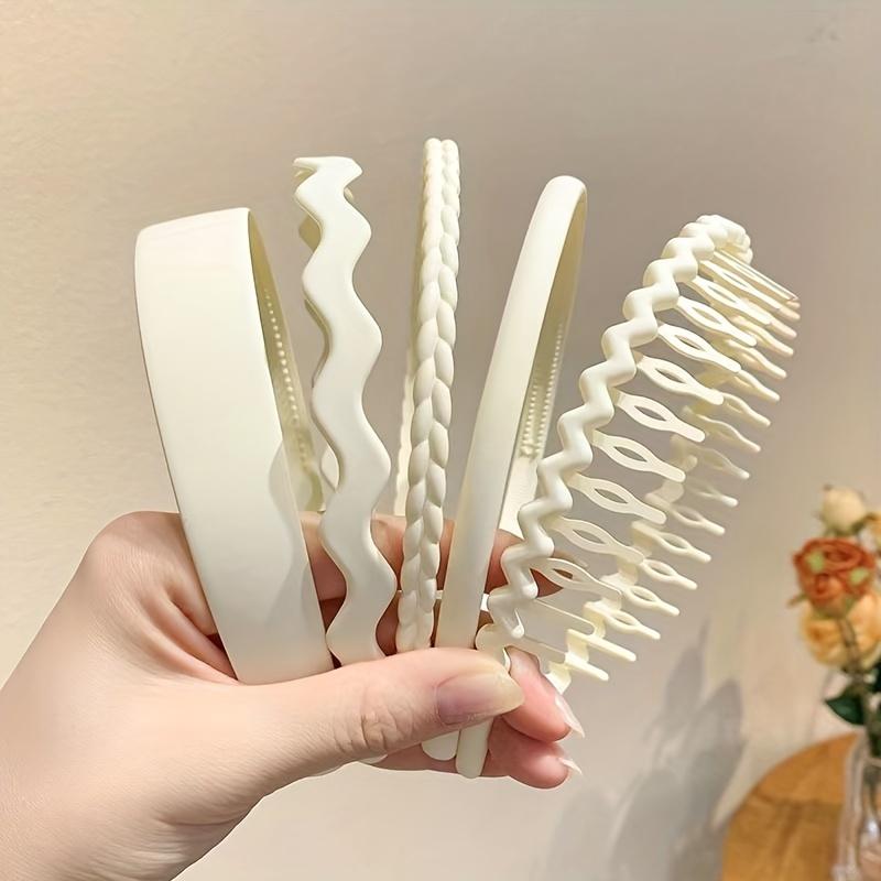 9 шт., пластиковая повязка для волос с зубами, расческа для зубов, повязки на голову, матовые ленты для волос, нескользящие одноцветные аксессуары для волос