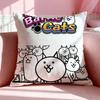 Game TThe Battle Cats Cushion Cover Breathable Linen Pillowcase Summer Odorless EcoFriendly Invisible Zipper Washable