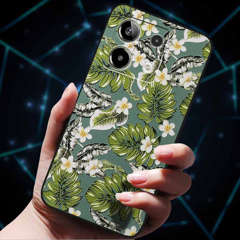 3D Цветочные тисненые чехлы для Redmi Note 13 Чехол Note13Pro 5G Мягкие силиконовые чехлы для телефона для Redmi Note 13 Pro Plus Задняя крышка Сумка